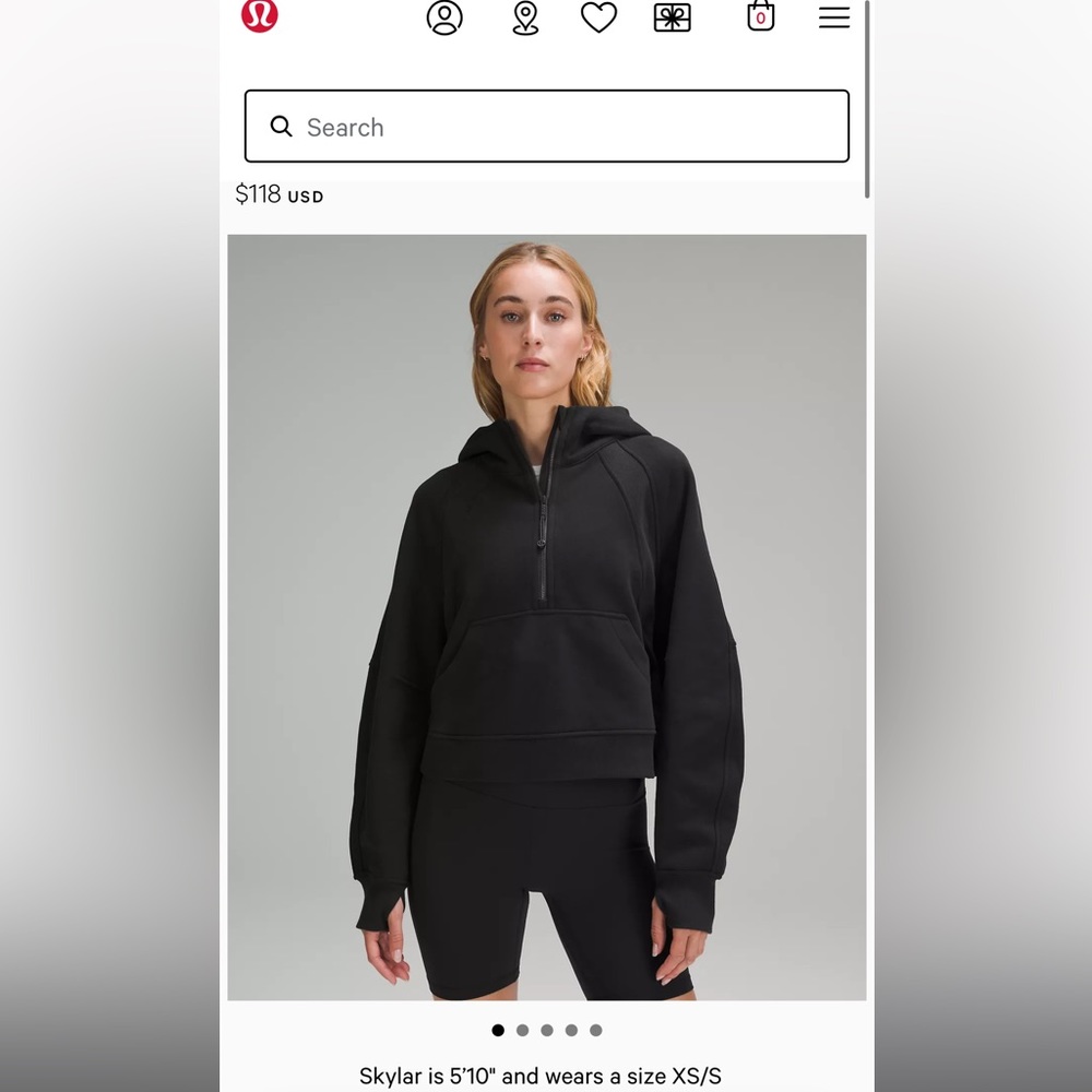 Like new Lululemon scuba half-zip hoodie in size small